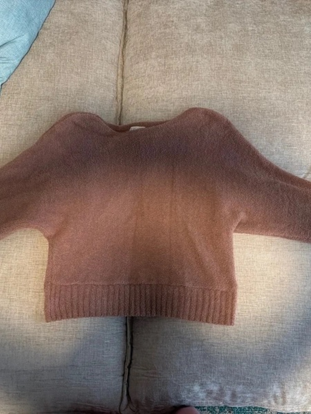Ruby Moon Coral Fuzzy Cozy Off Shoulder Sweater Size S